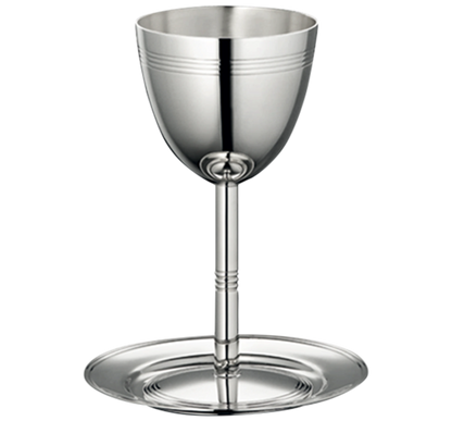 JUDAIQUE Silver-plated Kiddush Cup and Saucer
