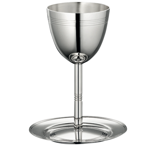 JUDAIQUE Silver-plated Kiddush Cup and Saucer Bakhache Lifestyle Australia