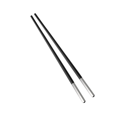 UNI Silver-Plated Black Chinese Chopsticks