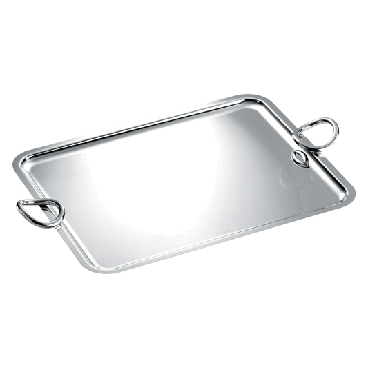 VERTIGO Silver-Plated Rectangular Tray with Handles - 53 x 42 cm Bakhache Lifestyle Australia