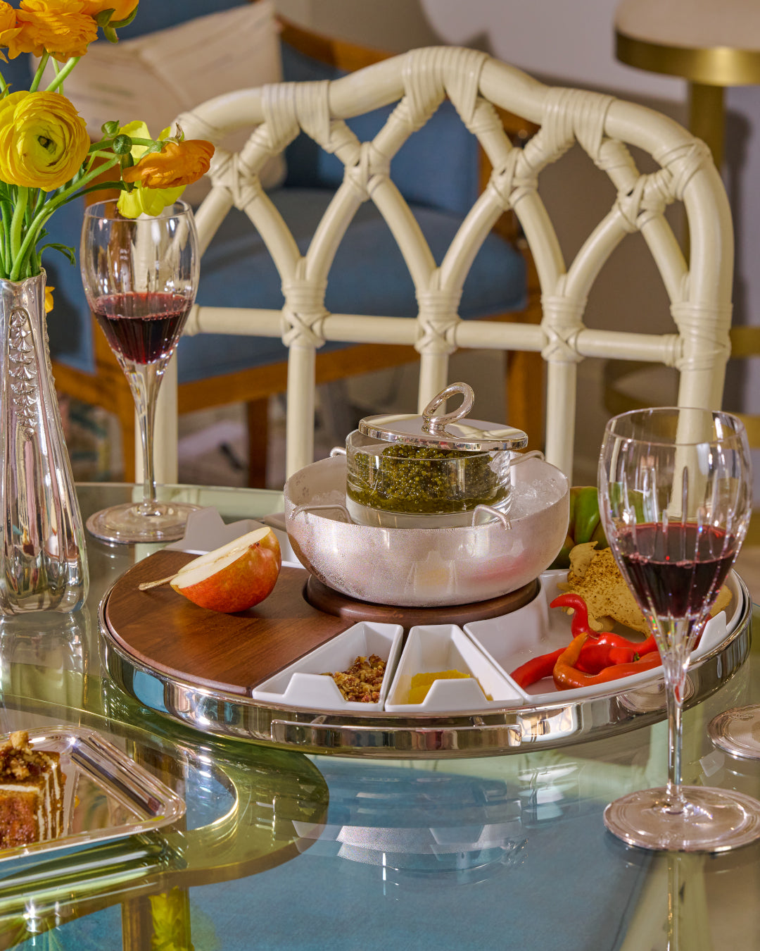 VERTIGO Silver-Plated Caviar Server - Large