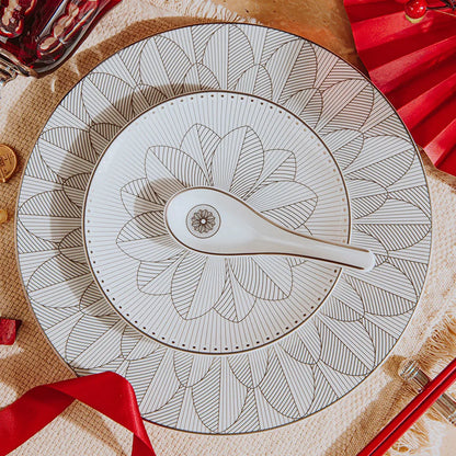 MALMAISON IMPÉRIALE Porcelain Chinese Spoon Platinum Finish