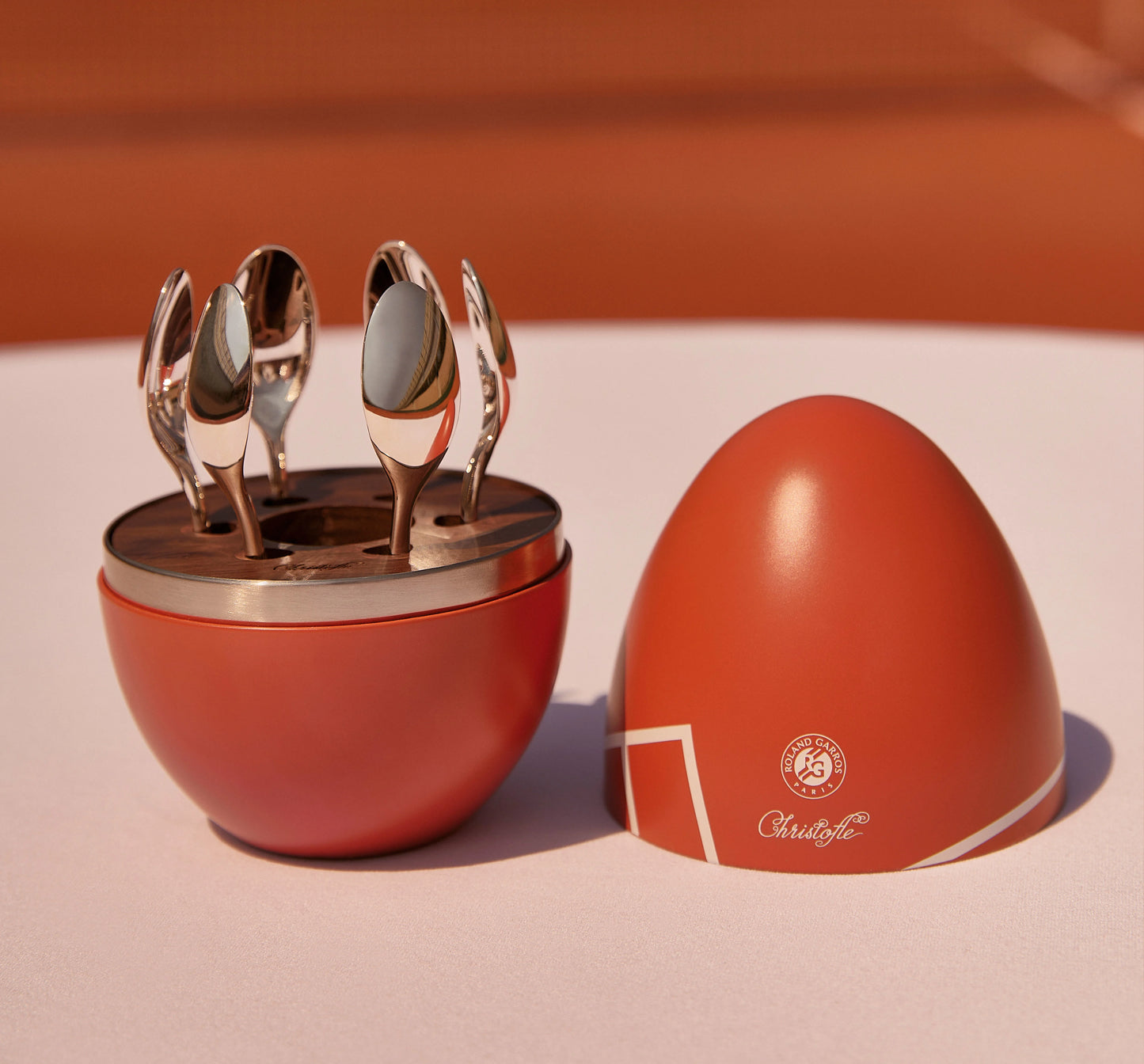 MOOD Coffee ROLAND-GARROS 6-Piece Silver-Plated Espresso Spoon Set with Chest