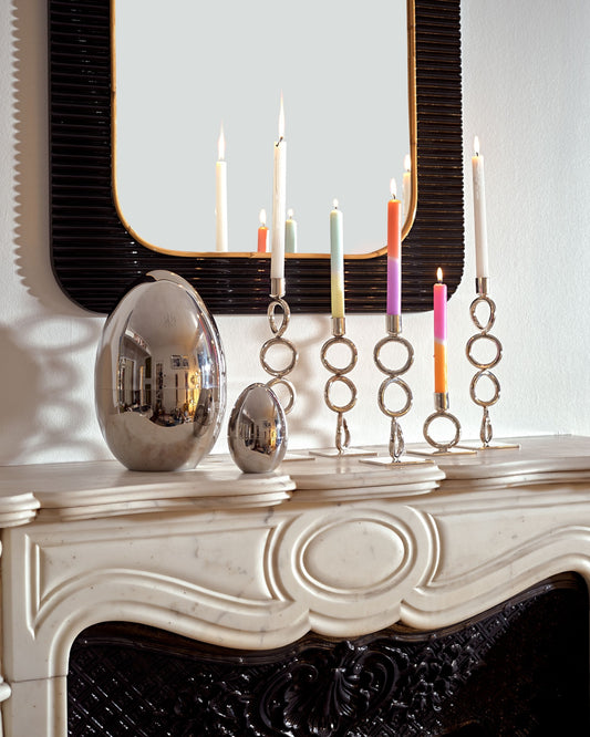 VERTIGO Silver-Plated Single-Ring Candle Stand