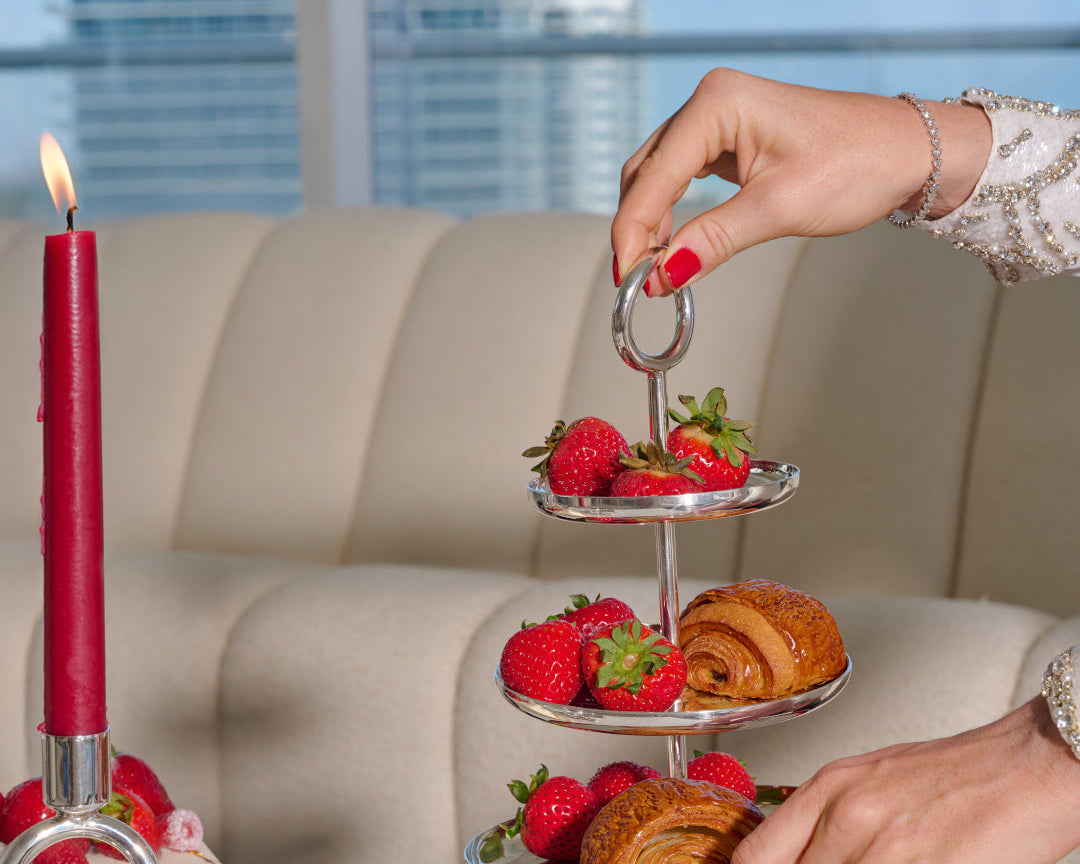 VERTIGO 3-Tier Silver-Plated Pastry Stand